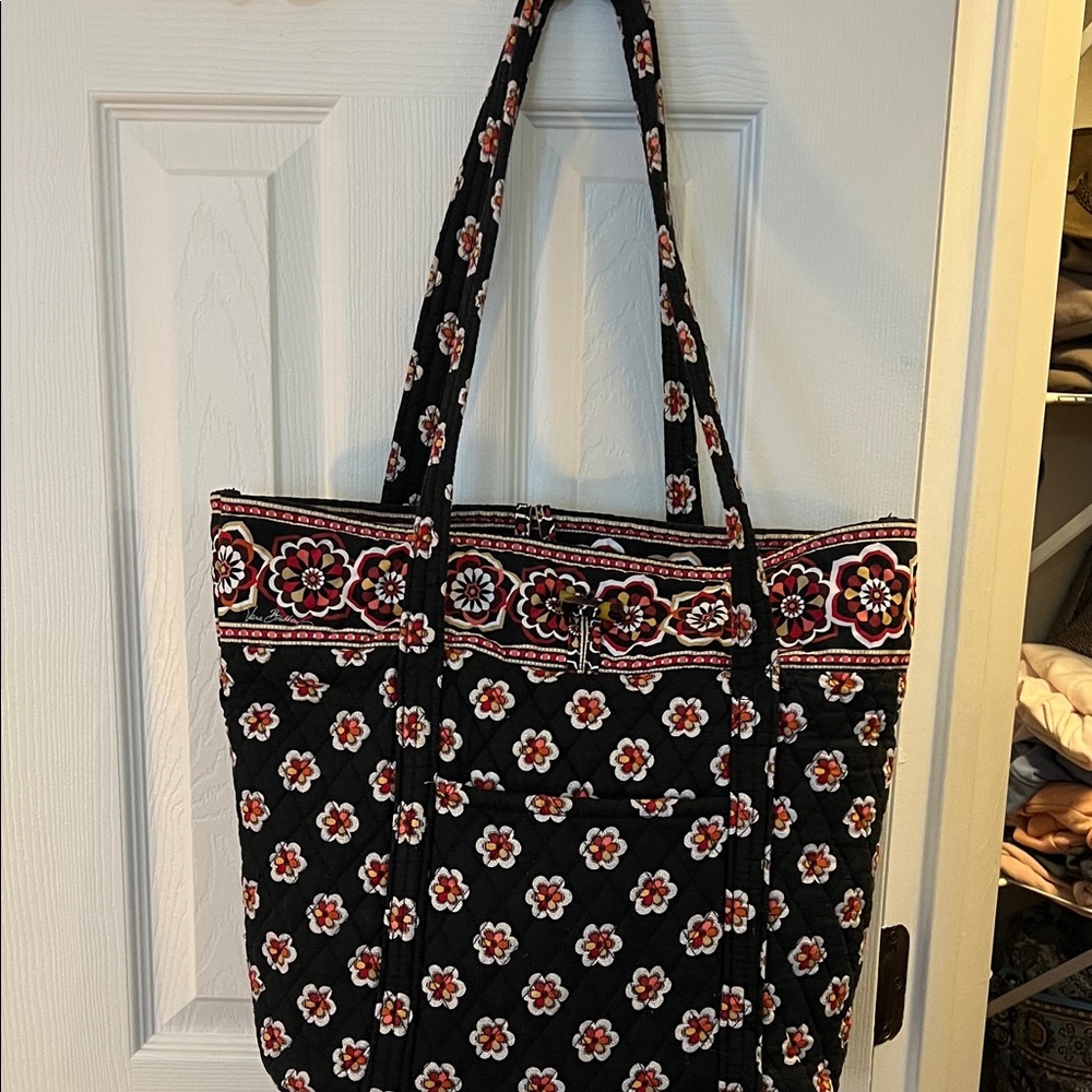 Vera Bradley Black Floral Vera Tote